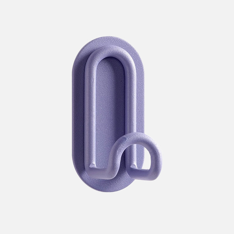 Wall Hook Metal 7.0 cm Pink Self Adhesive Bathroom Kitchen Double Coat Towel Key Holder No Drill Storage Organiser | Thomler