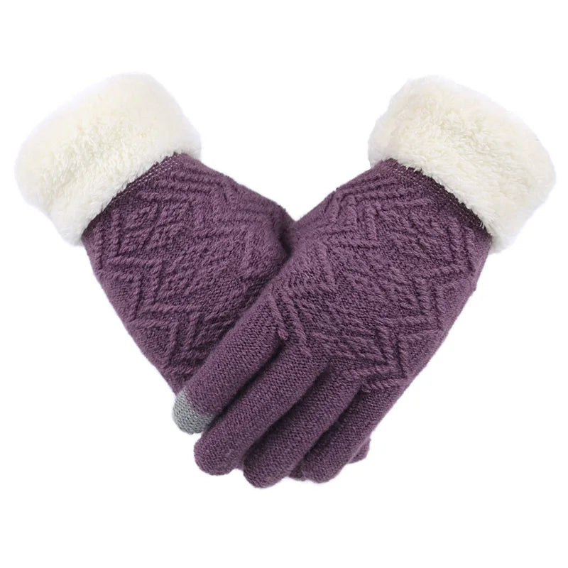 Touchscreen Winter Gloves with Fleece Lining – Windproof Knit Design for Cold Weather | Thomler