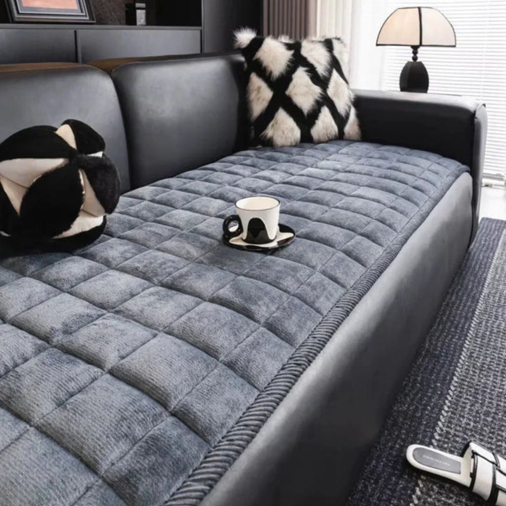 Couch Protector Pad – Grip-Back Furniture Throw for Dogs & Cats – Microfiber Cushion Shield | Thomler