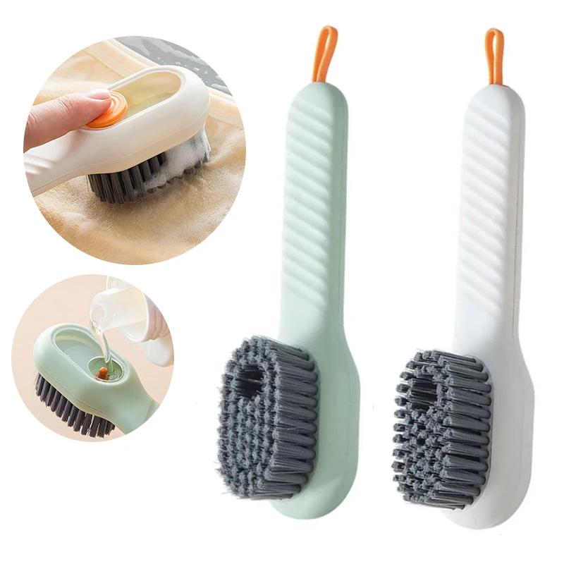 Self-Dispensing Scrub Brush Set for Sneakers, Floors & More – 2-Pack with Built-In Soap Reservoir | Thomler