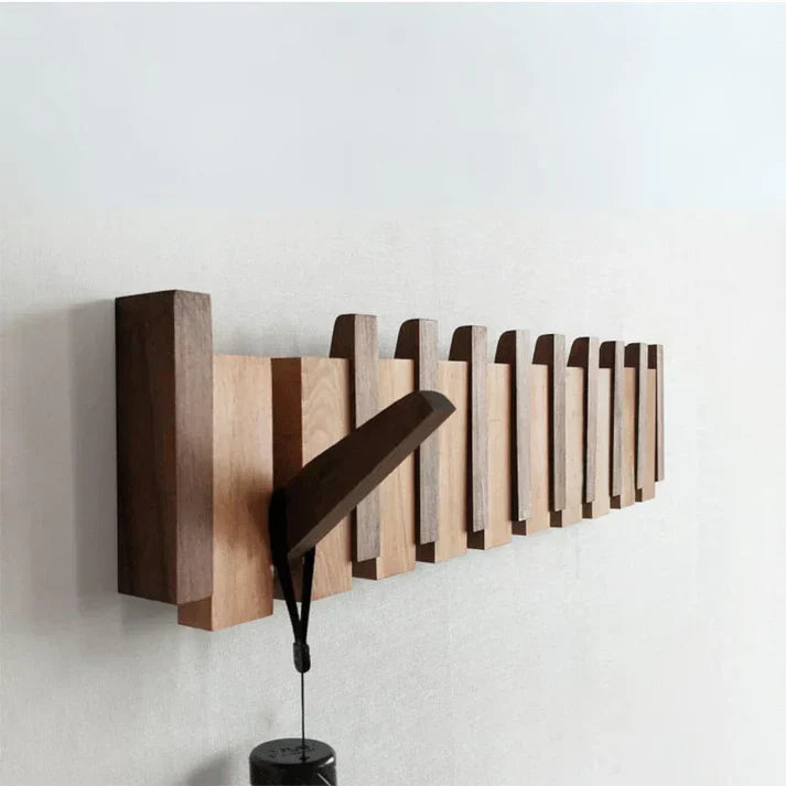Wall-Mount Piano Key Coat Rack in Solid Wood for Entryway & Bedroom | Thomler