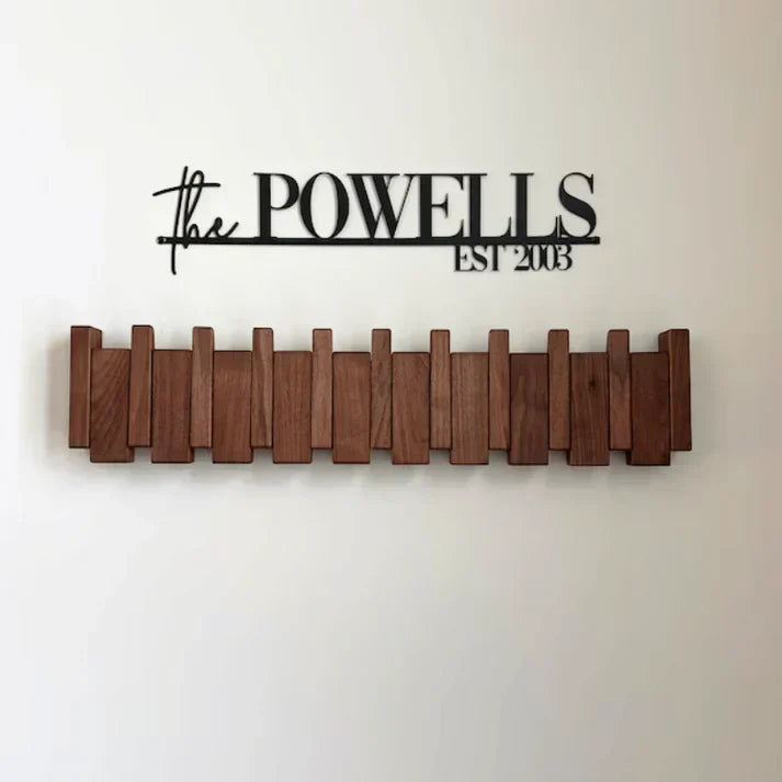 Wall-Mount Piano Key Coat Rack in Solid Wood for Entryway & Bedroom | Thomler
