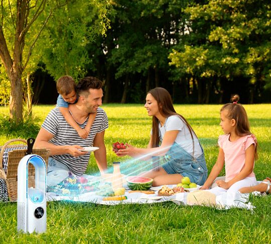 Air Cooler ABS Plastic 30.0 cm Compact Bedroom Desk USB Powered Evaporative Cooling Fan With Remote Control Portable | Thomler