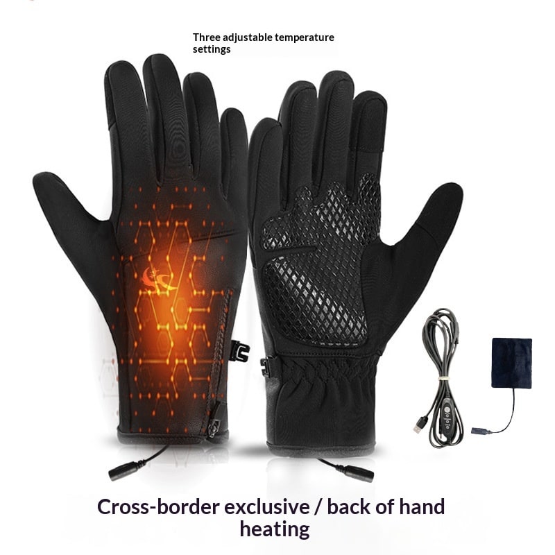 USB-Powered Heated Gloves with Touchscreen Fingertips & Anti-Slip Palm for Winter, Skiing, Commuting, Outdoor Work & Everyday Cold Weather | Thomler