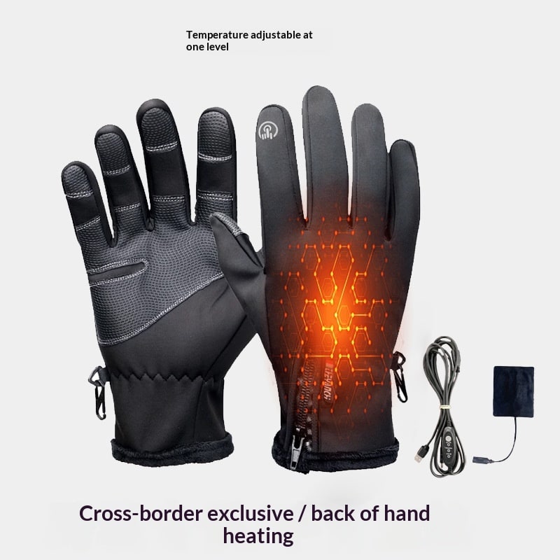 USB-Powered Heated Gloves with Touchscreen Fingertips & Anti-Slip Palm for Winter, Skiing, Commuting, Outdoor Work & Everyday Cold Weather | Thomler