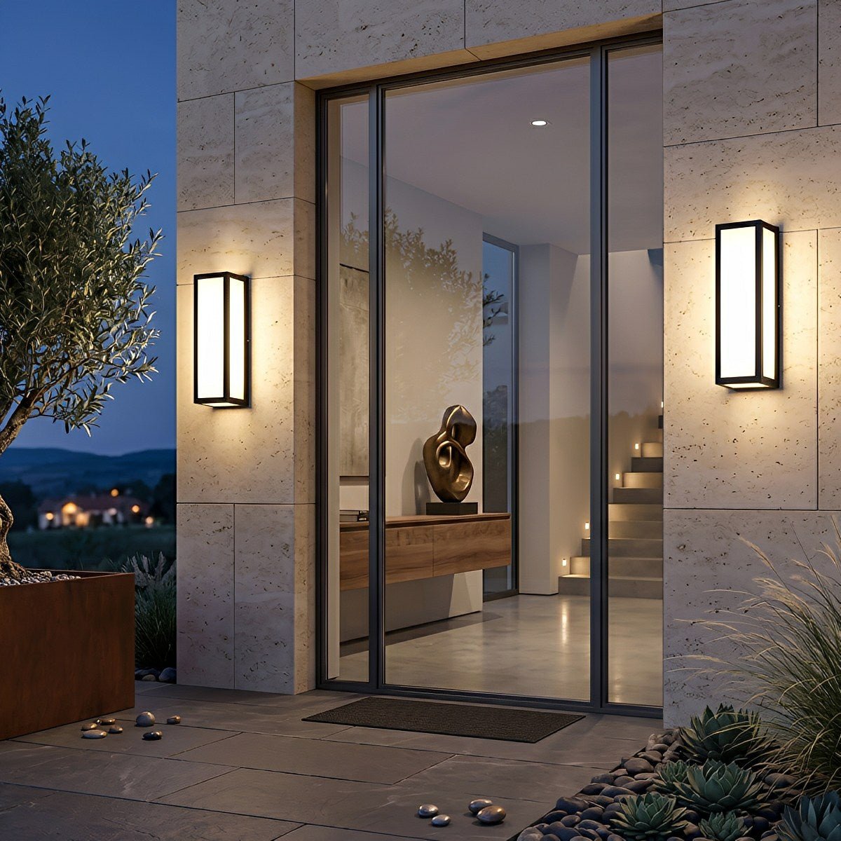 Outdoor Motion-Activated LED Wall Light – Modern Aluminum Sconce with Hardwired Install for Front Door & Patio | Thomler