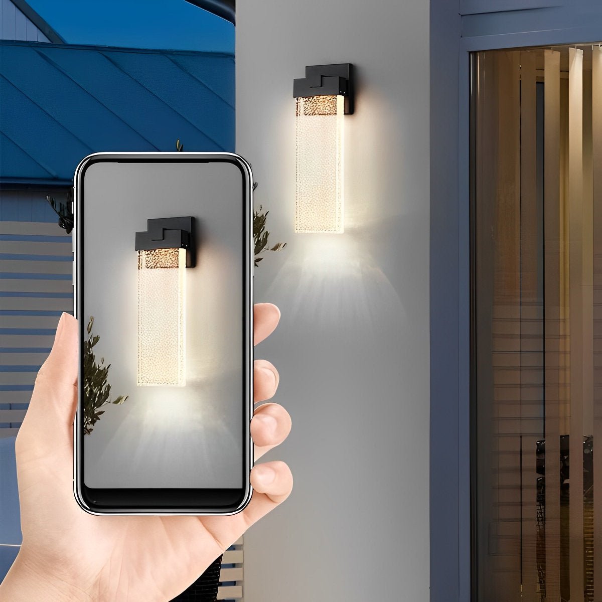 Wall Lamp Crystal LED 24W Black Outdoor Waterproof Facade Garden Entrance Lighting | Thomler