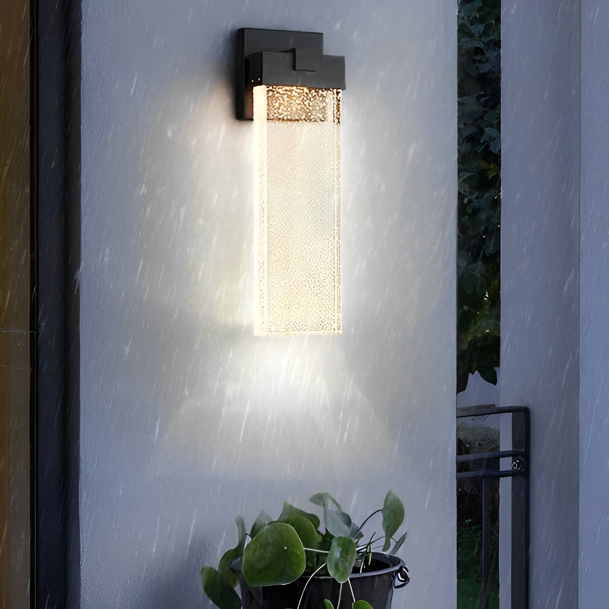Wall Lamp Crystal LED 24W Black Outdoor Waterproof Facade Garden Entrance Lighting | Thomler