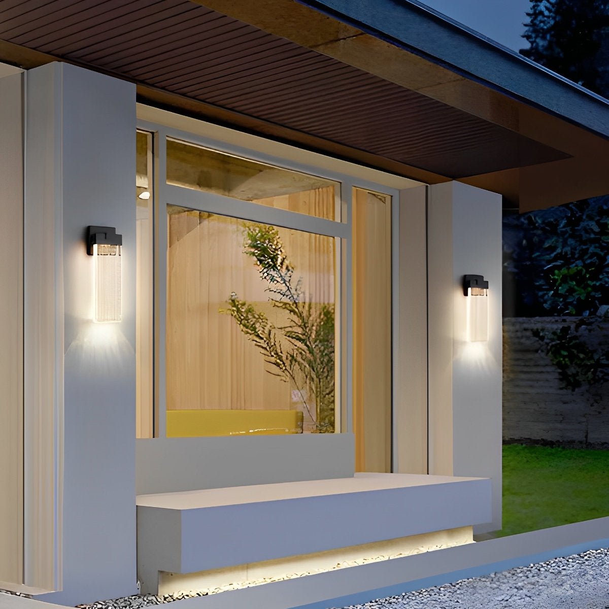 Wall Lamp Crystal LED 24W Black Outdoor Waterproof Facade Garden Entrance Lighting | Thomler