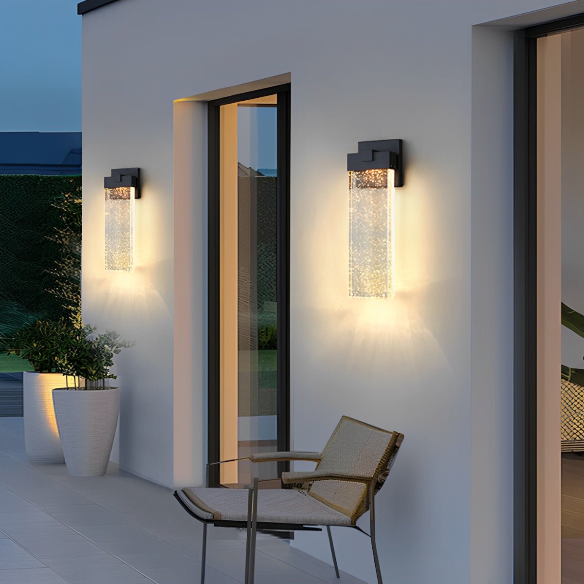 Wall Lamp Crystal LED 24W Black Outdoor Waterproof Facade Garden Entrance Lighting | Thomler