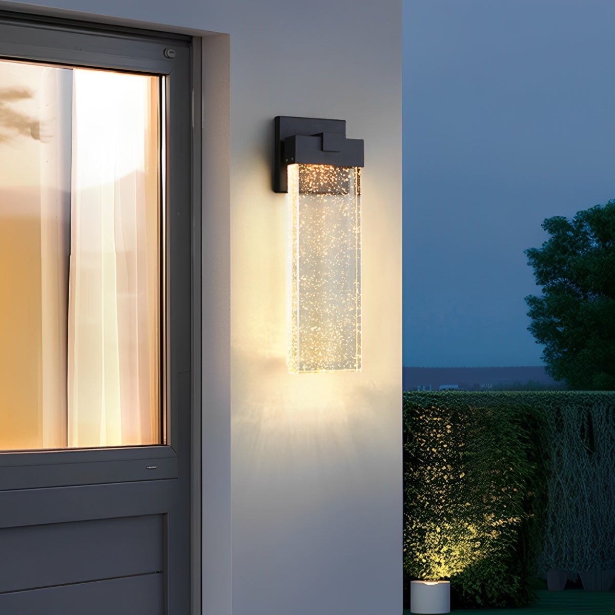 Wall Lamp Crystal LED 24W Black Outdoor Waterproof Facade Garden Entrance Lighting | Thomler