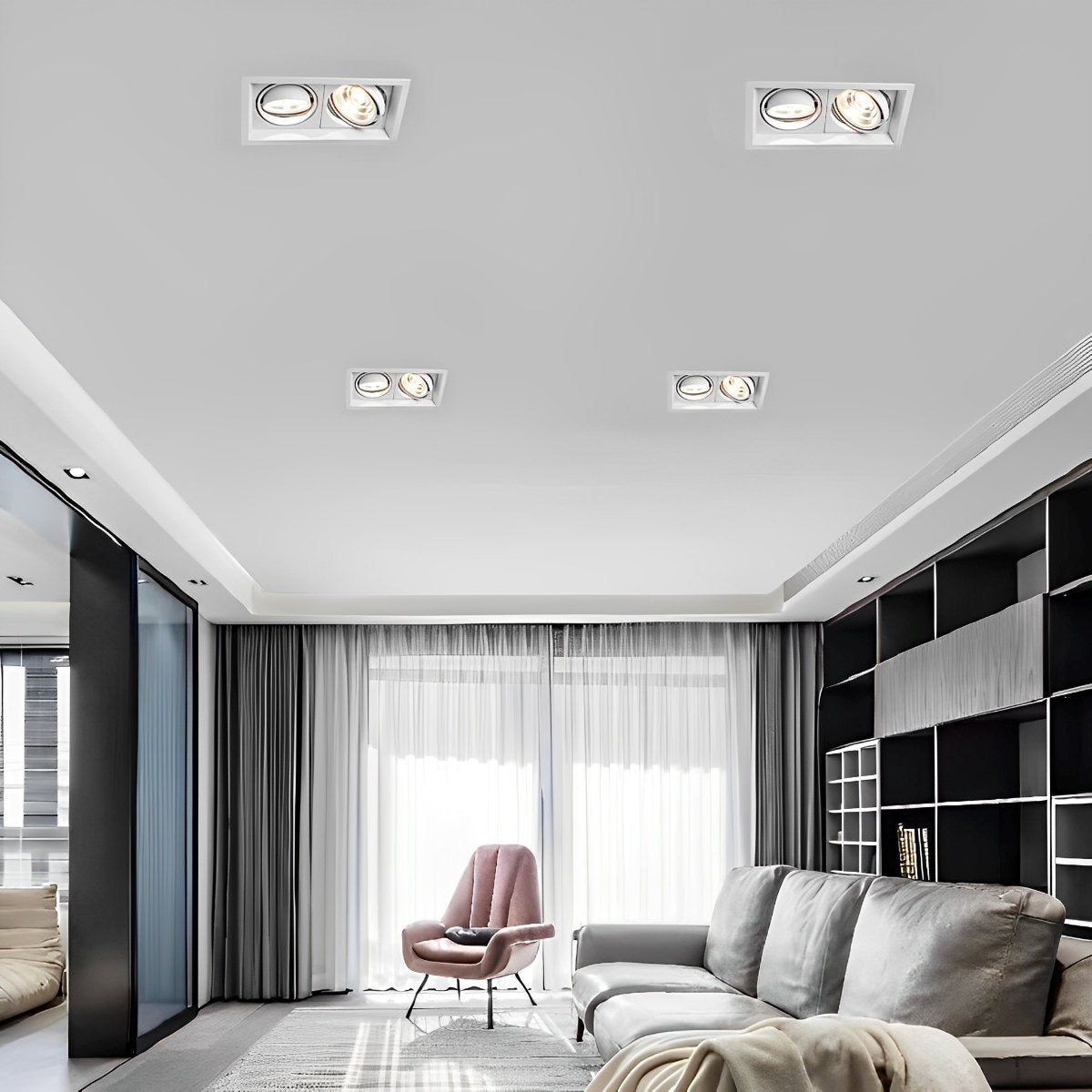Recessed Spotlight Aluminium 23.0 cm Adjustable Dual LED Ceiling Light Kitchen TV Wall Three Colour Modes Flush Mount | Thomler