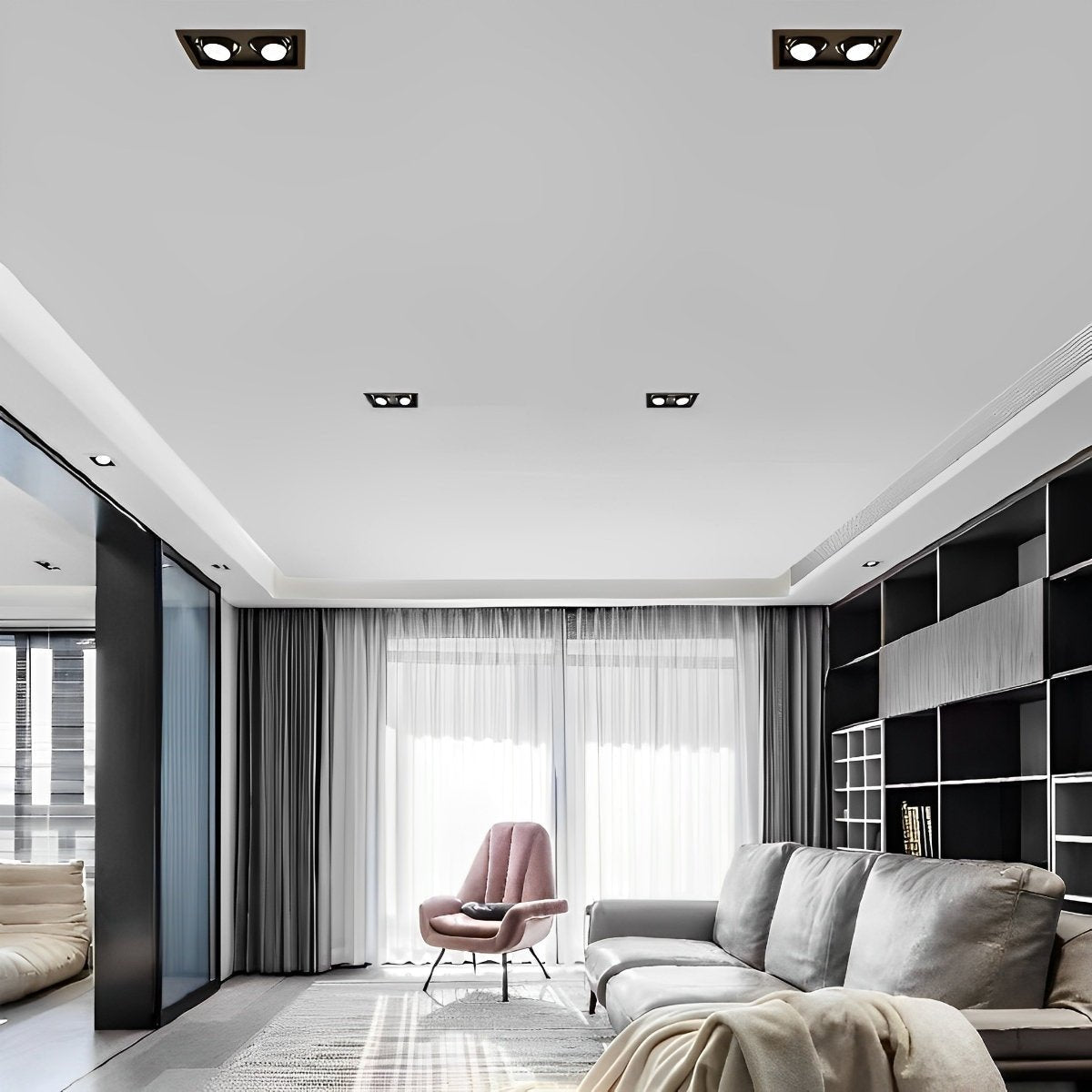 Recessed Spotlight Aluminium 23.0 cm Adjustable Dual LED Ceiling Light Kitchen TV Wall Three Colour Modes Flush Mount | Thomler