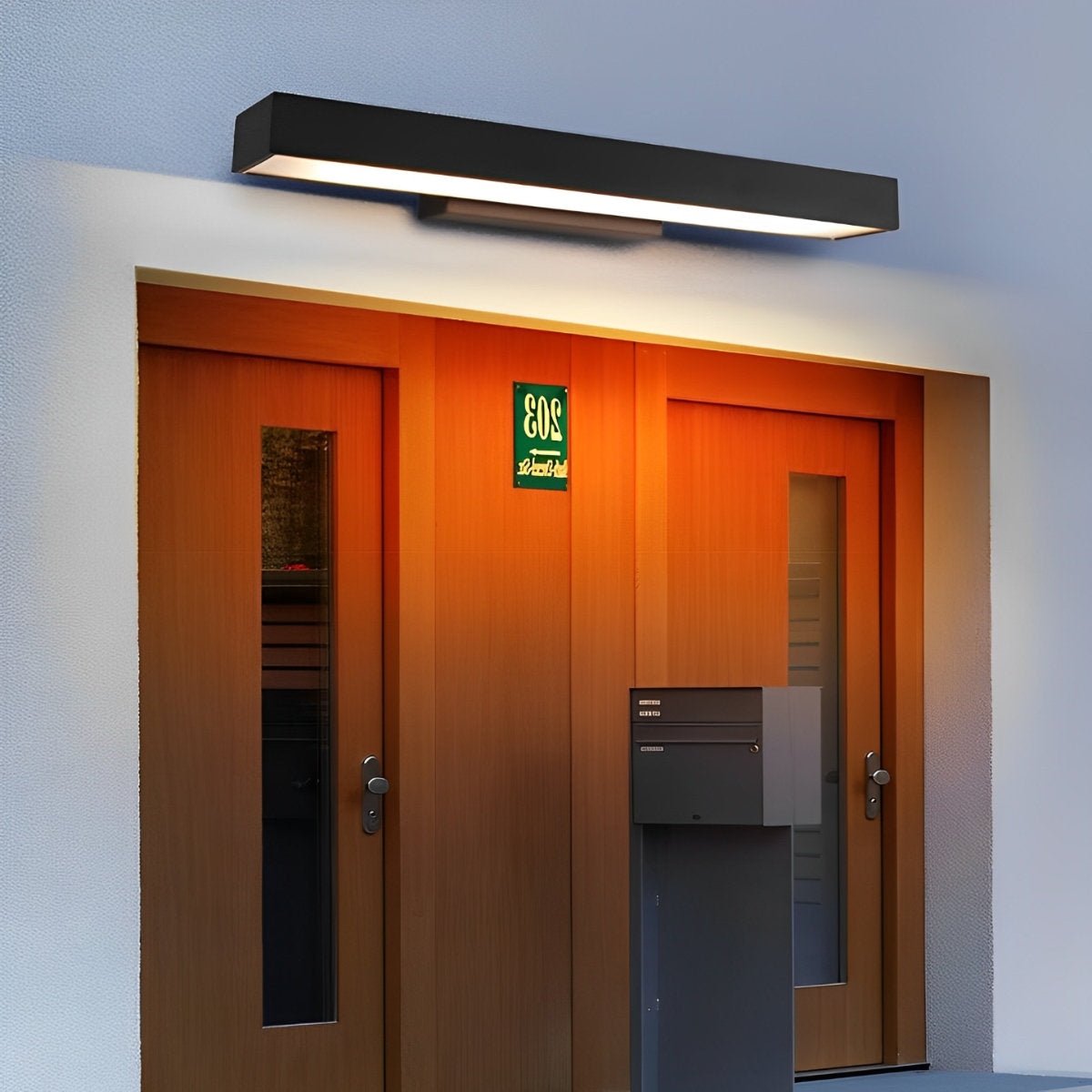Wall Lamp Stainless Steel 12.6 in Black Outdoor Entrance LED Light Modern Minimalist Exterior Lighting | Thomler