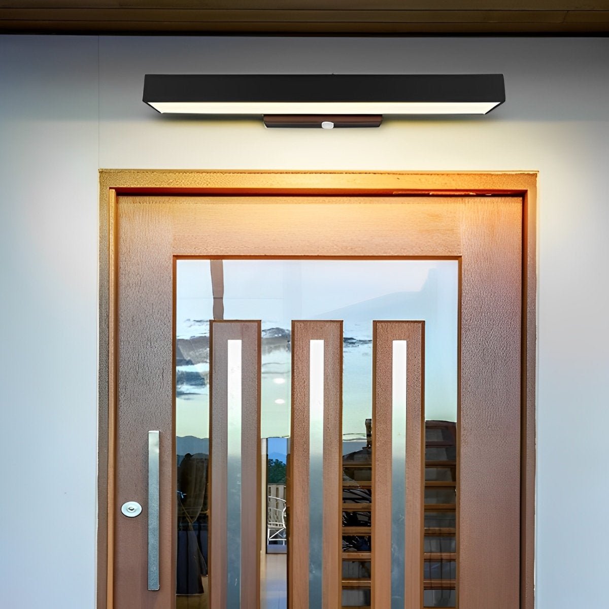 Wall Lamp Stainless Steel 12.6 in Black Outdoor Entrance LED Light Modern Minimalist Exterior Lighting | Thomler