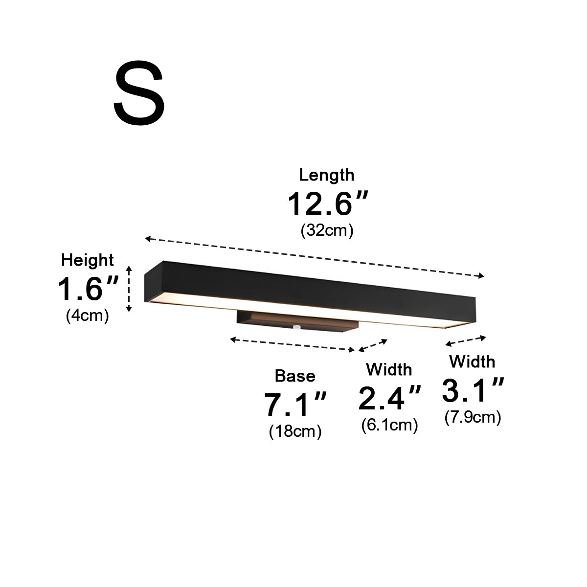 Wall Lamp Stainless Steel 12.6 in Black Outdoor Entrance LED Light Modern Minimalist Exterior Lighting | Thomler