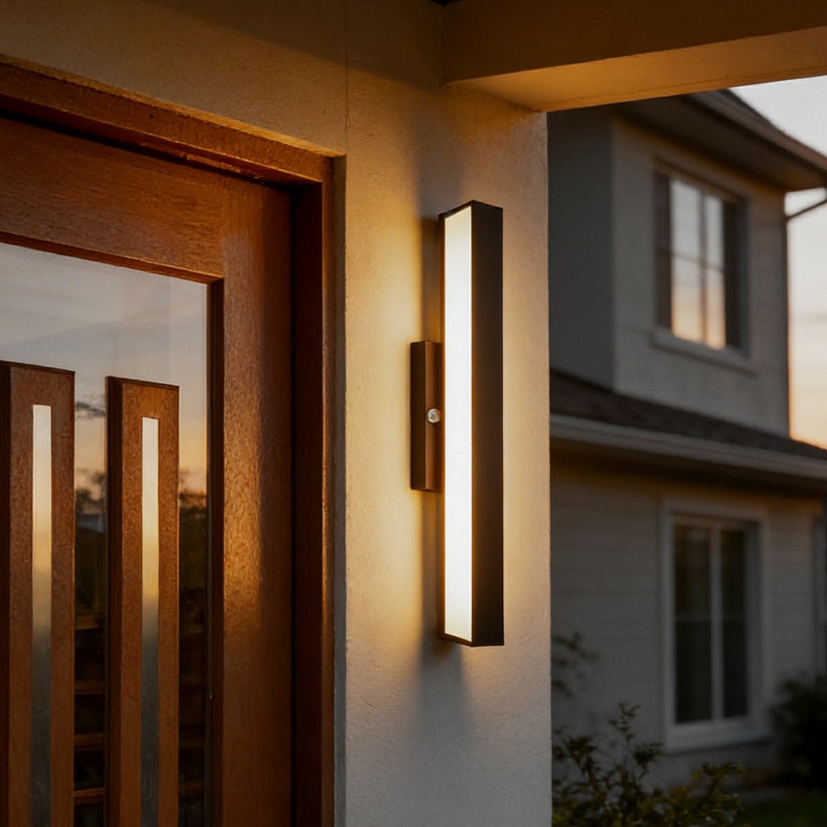 Wall Lamp Stainless Steel 12.6 in Black Outdoor Entrance LED Light Modern Minimalist Exterior Lighting | Thomler