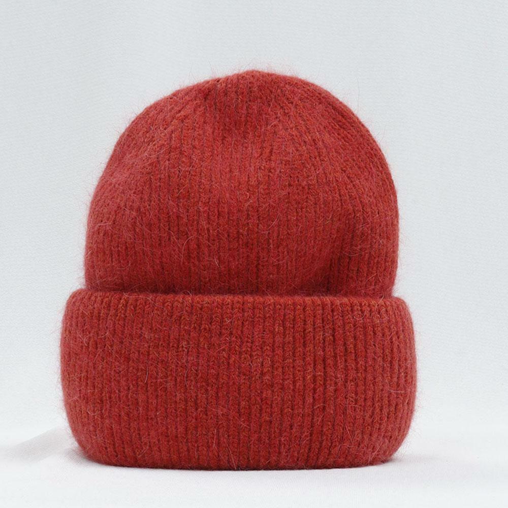 Women's Vertical Rib Knit Winter Hat with Folded Cuff – Stretchy, No-Logo Everyday Cap for Cold Weather | Thomler