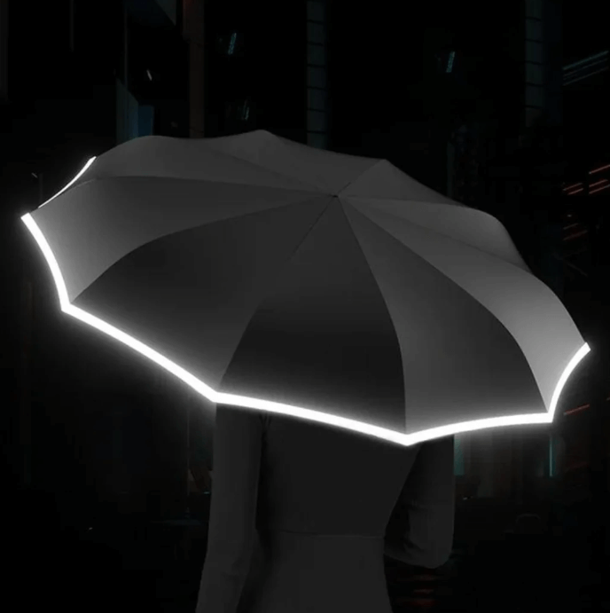 Reflective Storm Umbrella – Wind-Resistant Canopy with Safety Strips for Rain & Low Light | Thomler