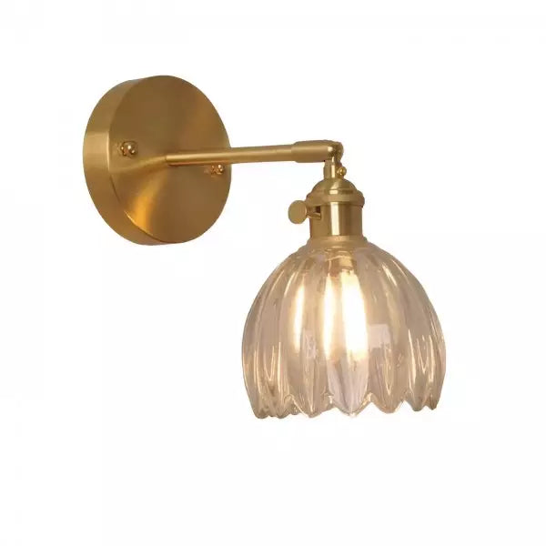 Wall Lamp Glass Tulip Shade 12.0 cm Vintage Bedroom Hallway Decorative Sconce Atmospheric Retro Accent Lighting | Thomler