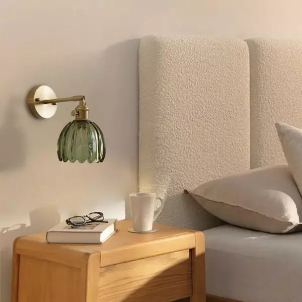 Wall Lamp Glass Tulip Shade 12.0 cm Vintage Bedroom Hallway Decorative Sconce Atmospheric Retro Accent Lighting | Thomler
