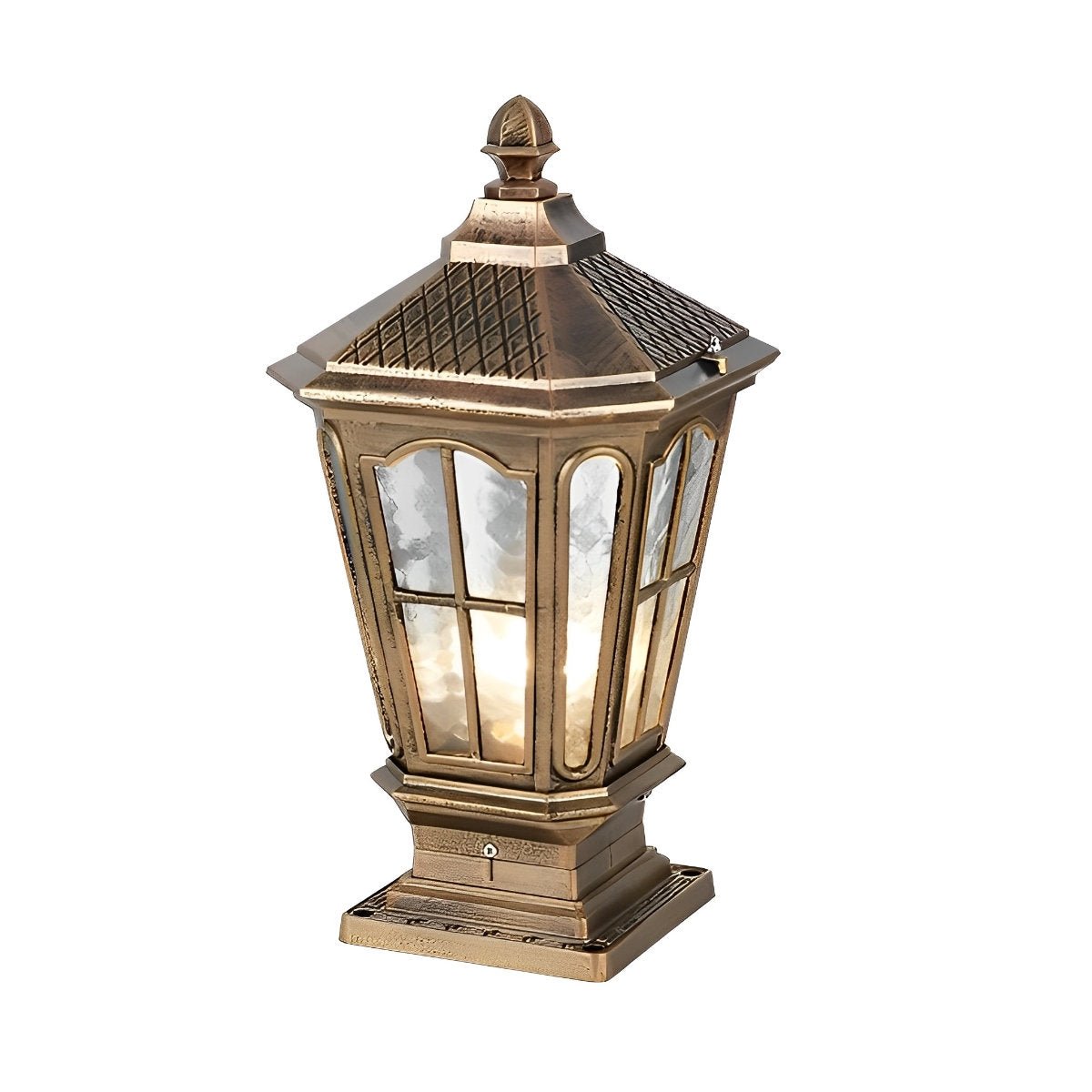 Outdoor Lantern Cast Aluminium 43.0 cm Bronze Garden Driveway Solar Fence Post Light Waterproof LED | Thomler