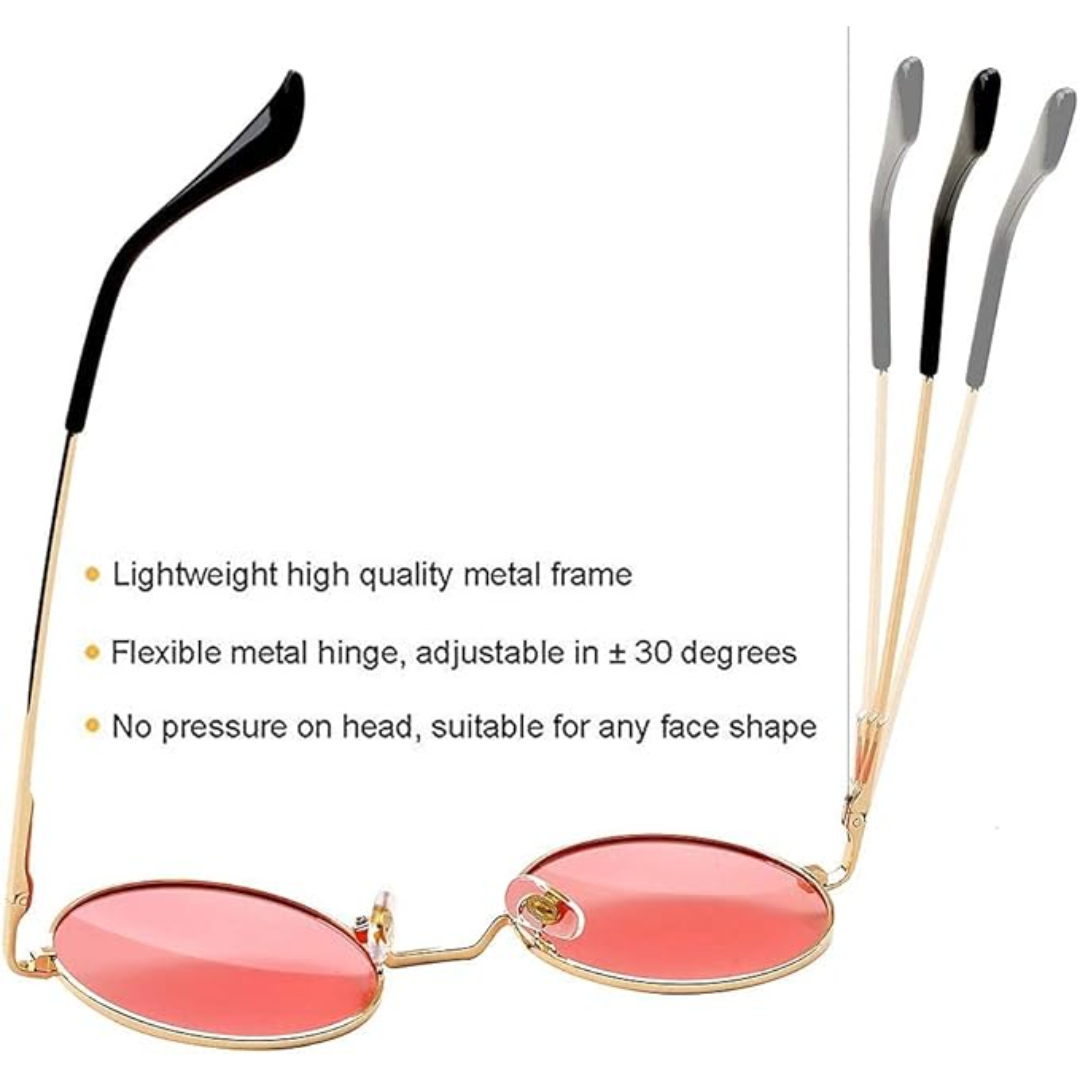 Circle Frame Polarized Sunglasses Anti-Glare UV Protection Vintage Round Eyewear for Outdoor Beach Festival Everyday Wear Men Women | Thomler