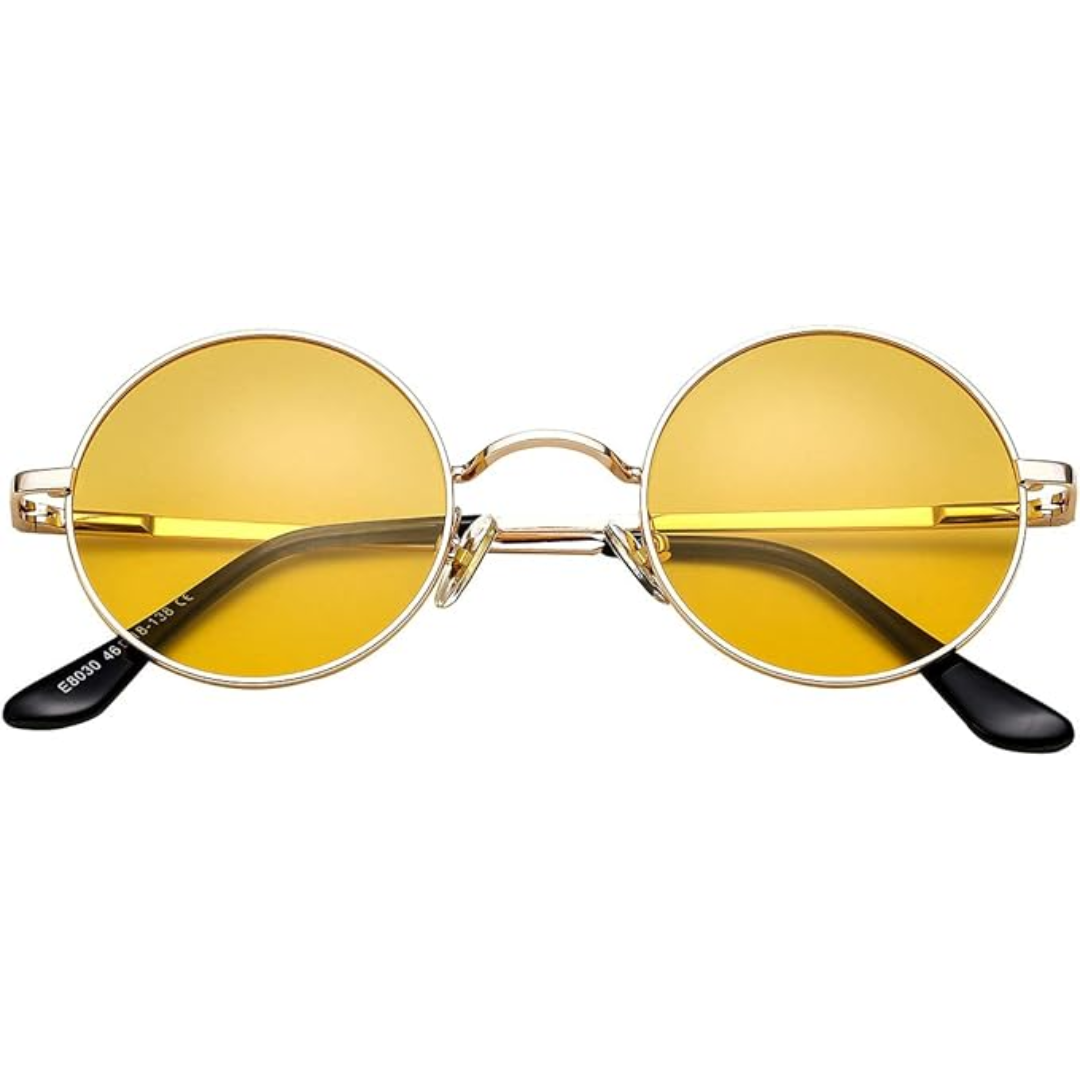 Circle Frame Polarized Sunglasses Anti-Glare UV Protection Vintage Round Eyewear for Outdoor Beach Festival Everyday Wear Men Women | Thomler