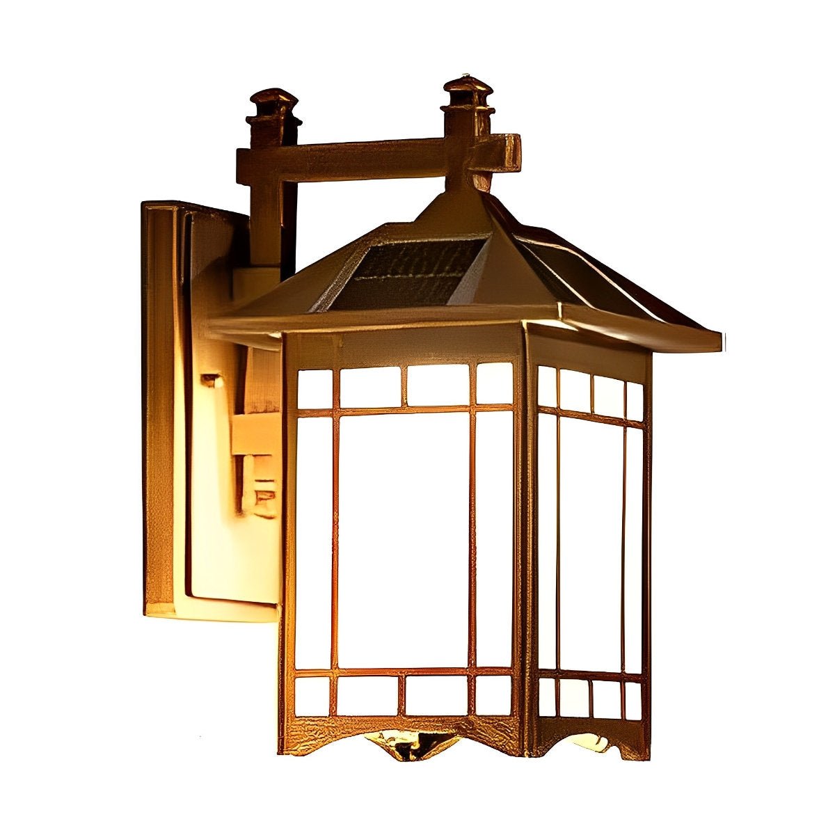 Wall Lamp Cast Aluminium 34.0 cm Black Outdoor Solar Patio Lantern Waterproof Garden Sconce With Remote Control | Thomler