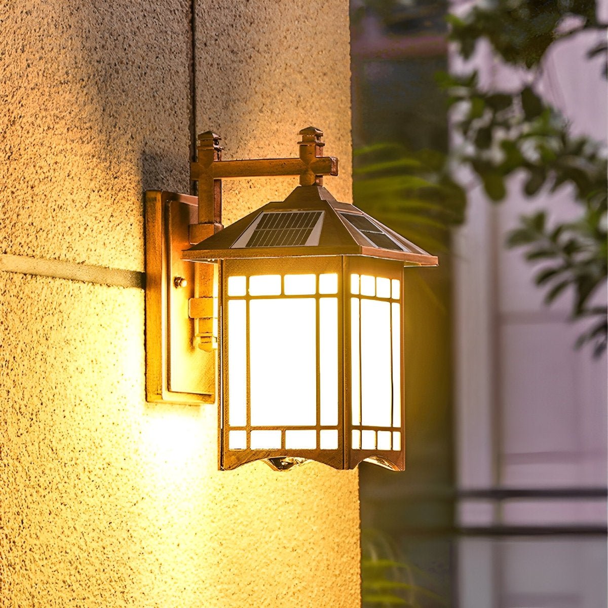 Wall Lamp Cast Aluminium 34.0 cm Black Outdoor Solar Patio Lantern Waterproof Garden Sconce With Remote Control | Thomler