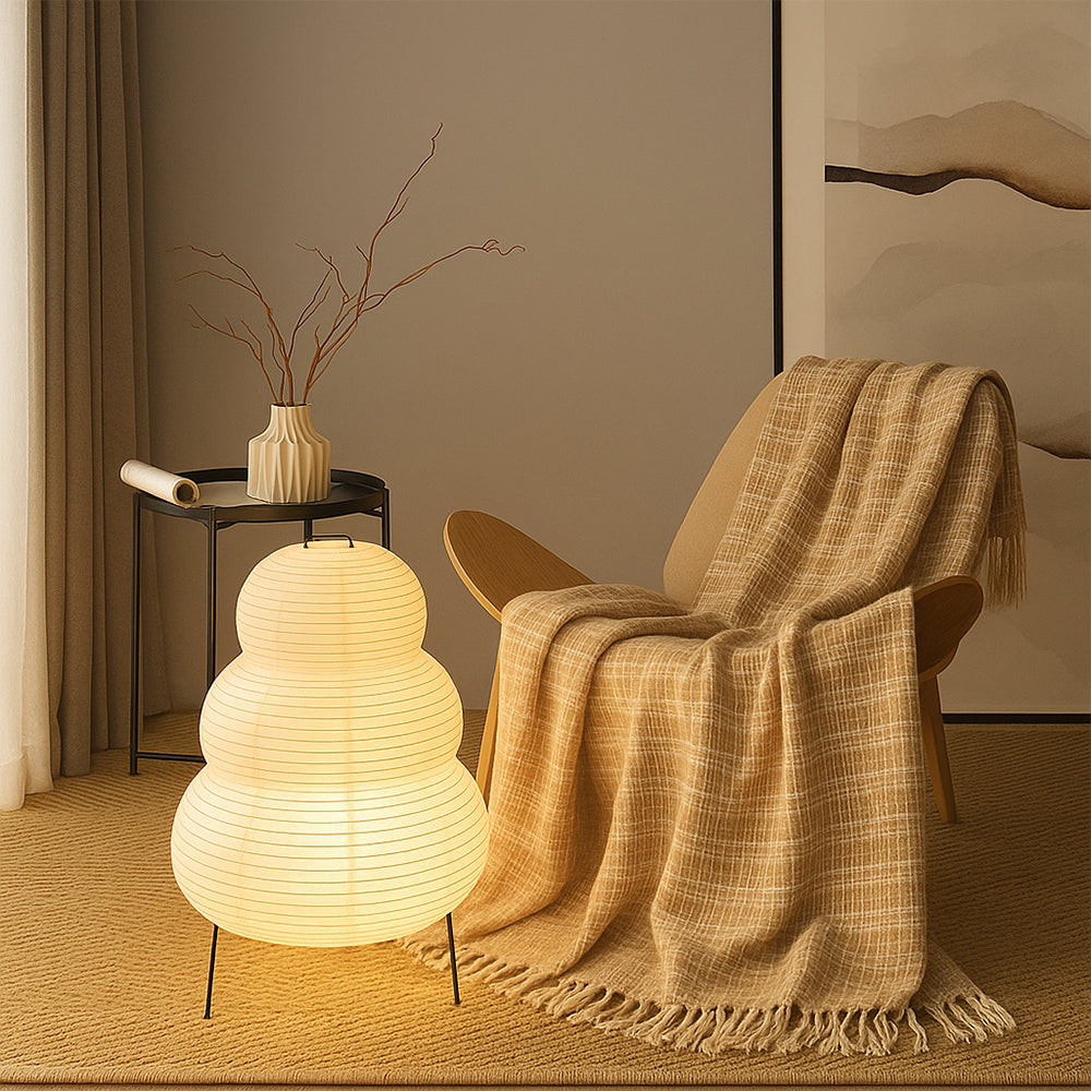 Cloud Rice Paper Floor Lamp 40in Warm White LED Ambient Standing Light for Living Room Bedroom Modern Minimalist Tall Accent Lighting | Thomler