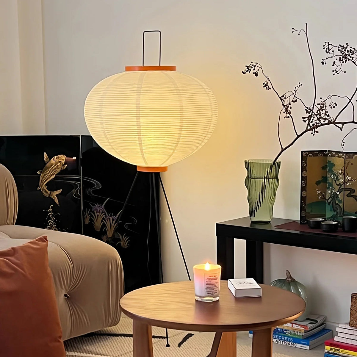 Handcrafted Rice Paper Cloud Floor Lamp Wabi-Sabi Sculptural Design Warm White 3000K LED Standing Light Minimalist Modern Living Room | Thomler
