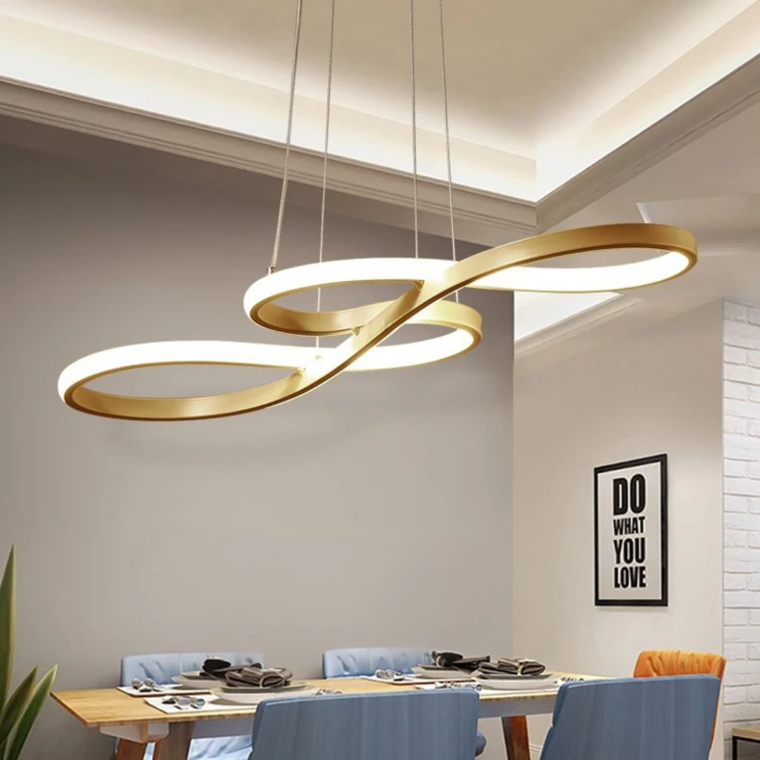 Pendant Light Aluminium LED Ring 95.0 cm (37.4") Black Dining Room Dimmable Remote Control Hanging Ceiling Light | Thomler