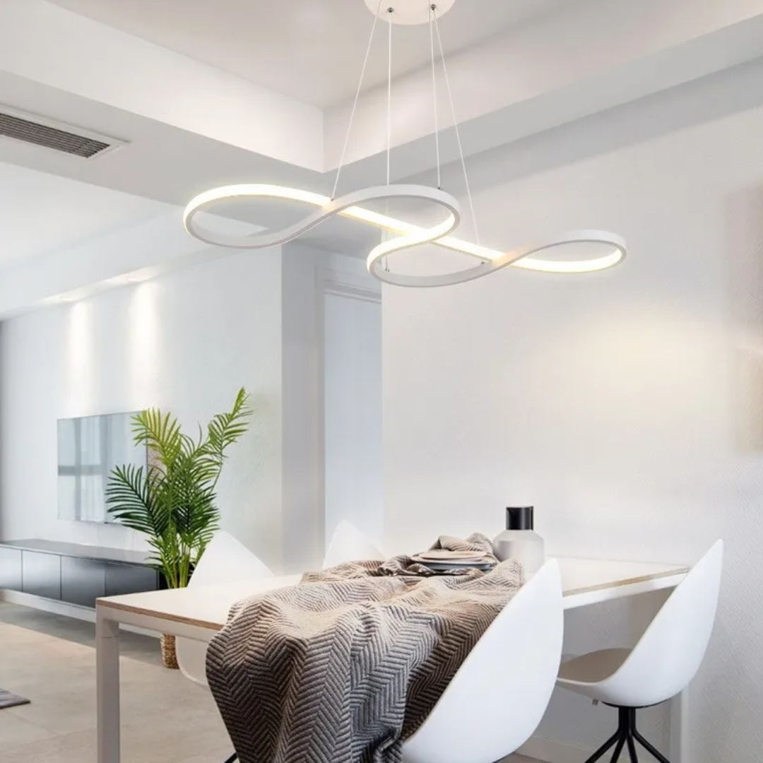 Pendant Light Aluminium LED Ring 95.0 cm (37.4") Black Dining Room Dimmable Remote Control Hanging Ceiling Light | Thomler