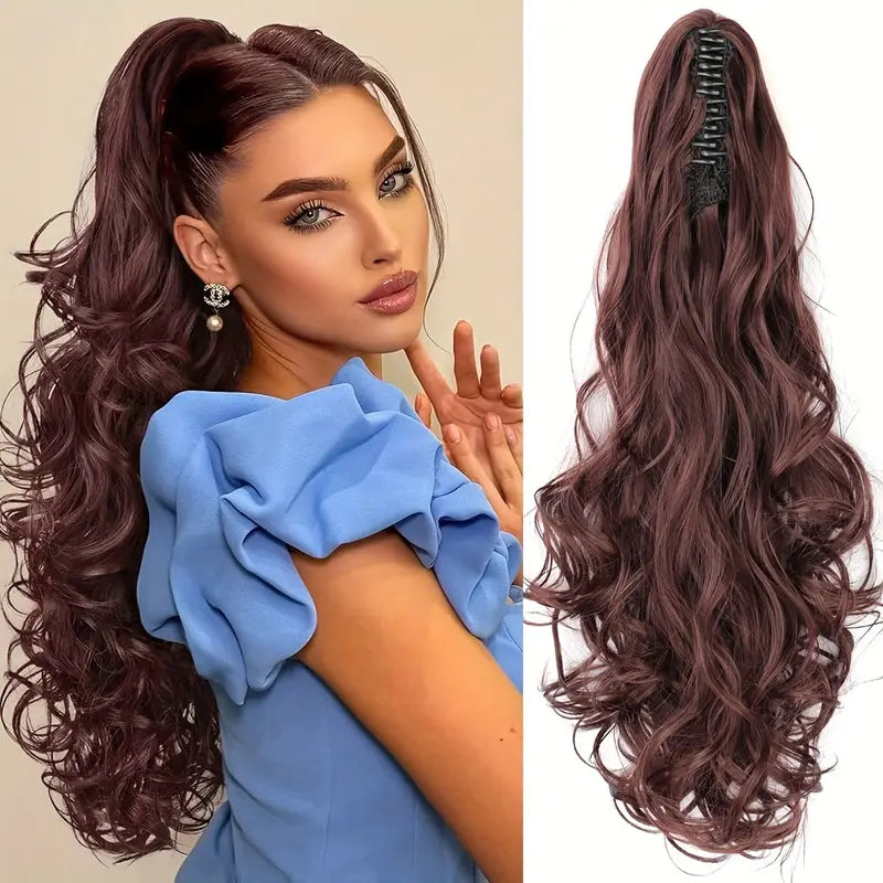 22-Inch Clip-On Ponytail Hair Extension for Instant Volume & Length – Synthetic Fiber, Heat-Safe, Secure Wrap Tie – for Everyday or | Thomler