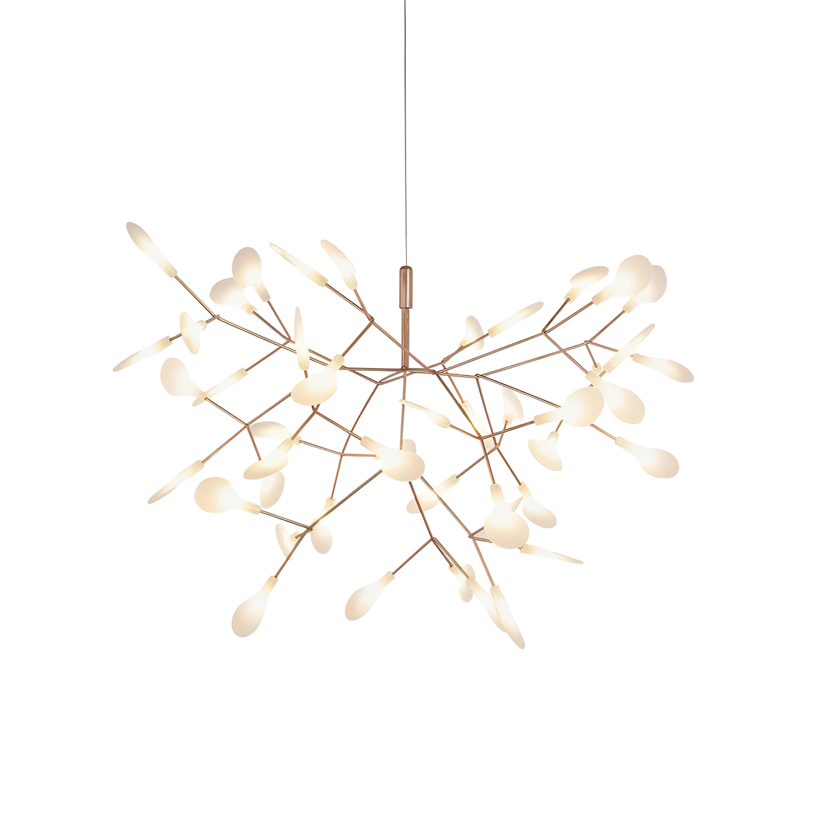 Branching LED Chandelier with Glowing Orbs in Rose Gold Finish – Modern Multi-Light Fixture for Dining Room, Living Room & High Ceilings | Thomler