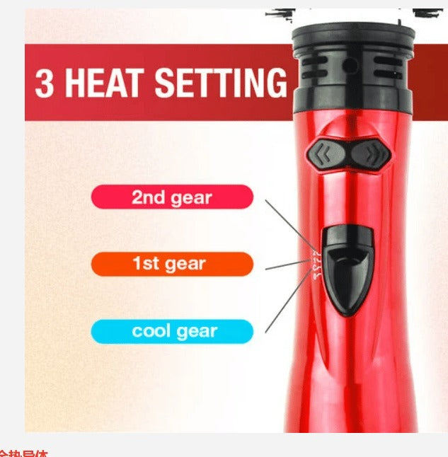 Dual-Brush Volumizing Hot Air Styler with 360° Rotation & 3 Heat Settings for All Hair Types | Thomler