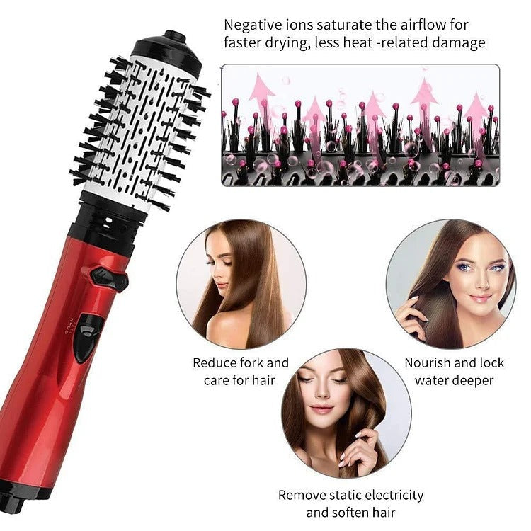 Dual-Brush Volumizing Hot Air Styler with 360° Rotation & 3 Heat Settings for All Hair Types | Thomler