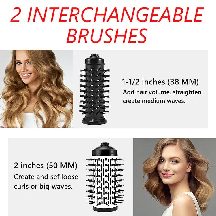 Dual-Brush Volumizing Hot Air Styler with 360° Rotation & 3 Heat Settings for All Hair Types | Thomler