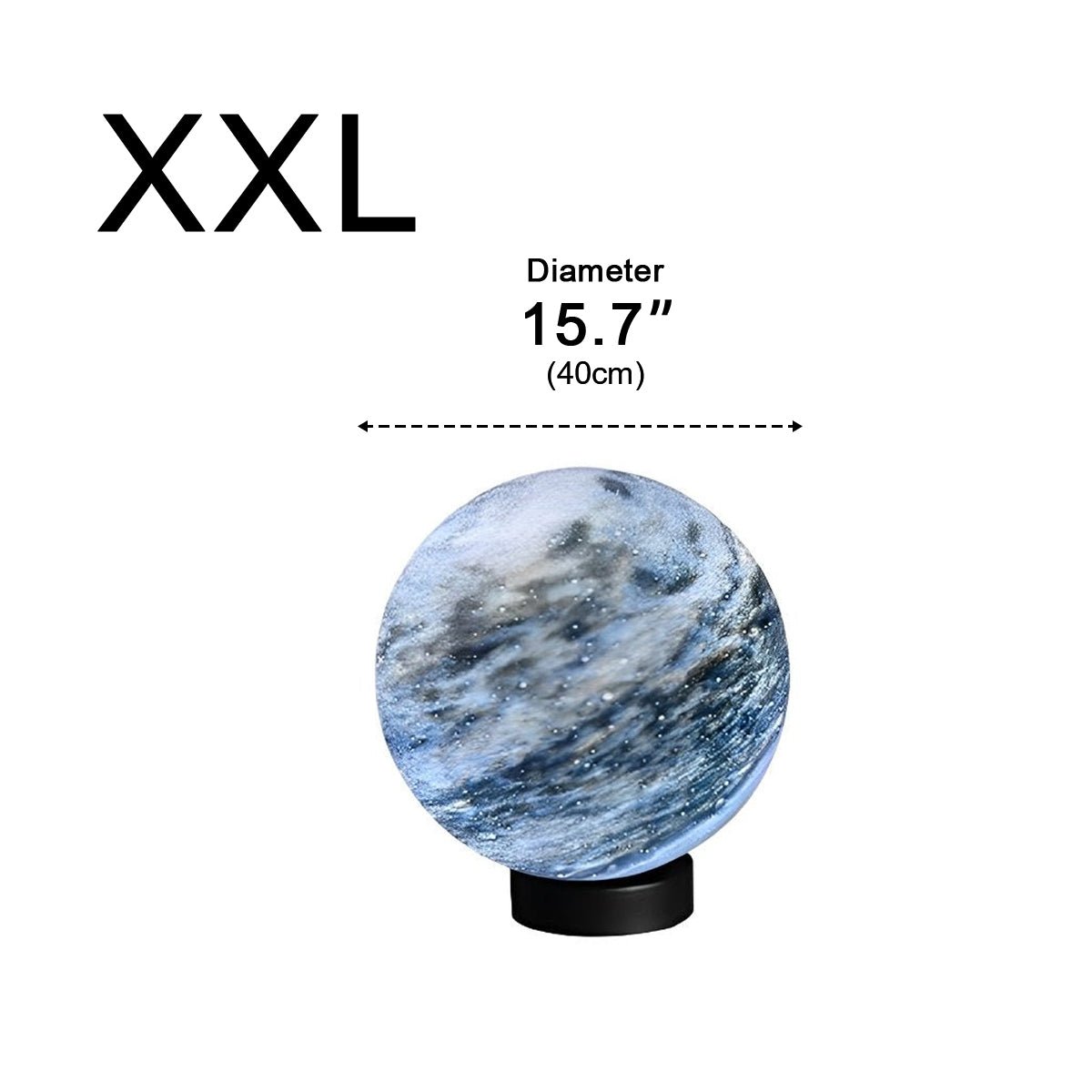 Outdoor Post Light Glass Globe Ø 40.0 cm Marble Effect Garden Fence Driveway Waterproof Pillar Lamp | Thomler