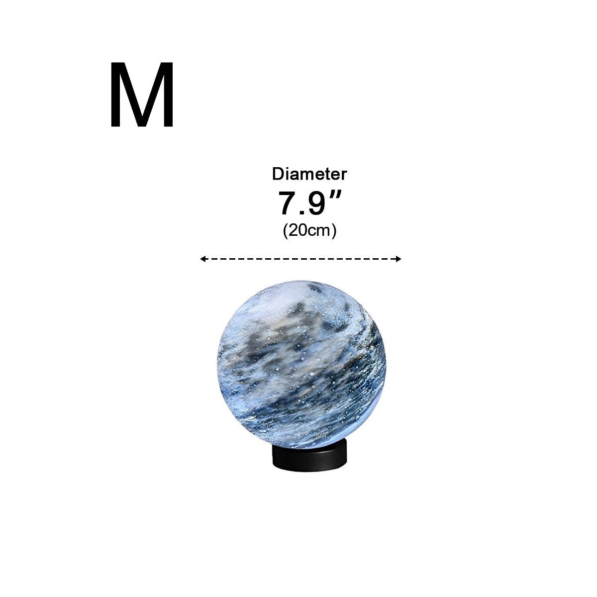 Outdoor Post Light Glass Globe Ø 40.0 cm Marble Effect Garden Fence Driveway Waterproof Pillar Lamp | Thomler