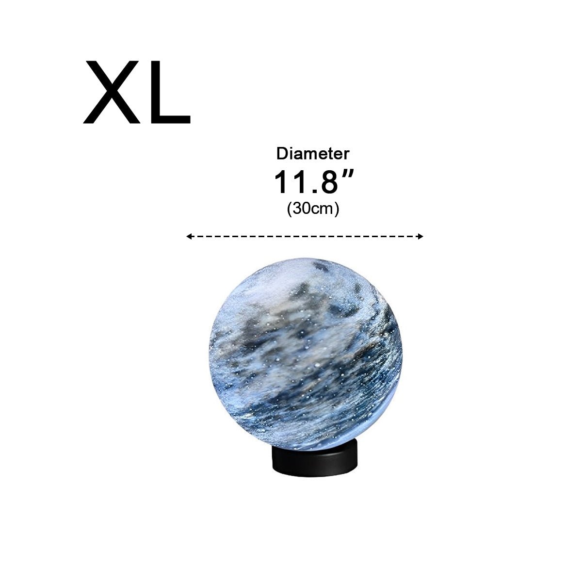 Outdoor Post Light Glass Globe Ø 40.0 cm Marble Effect Garden Fence Driveway Waterproof Pillar Lamp | Thomler
