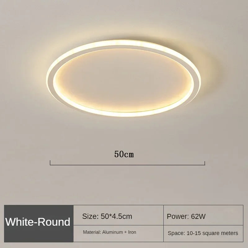 Round LED Flush Mount Ceiling Light — Modern Minimalist Design in Black, White & Gold Finish — Dimmable Nordic Style Overhead Fixture for | Thomler