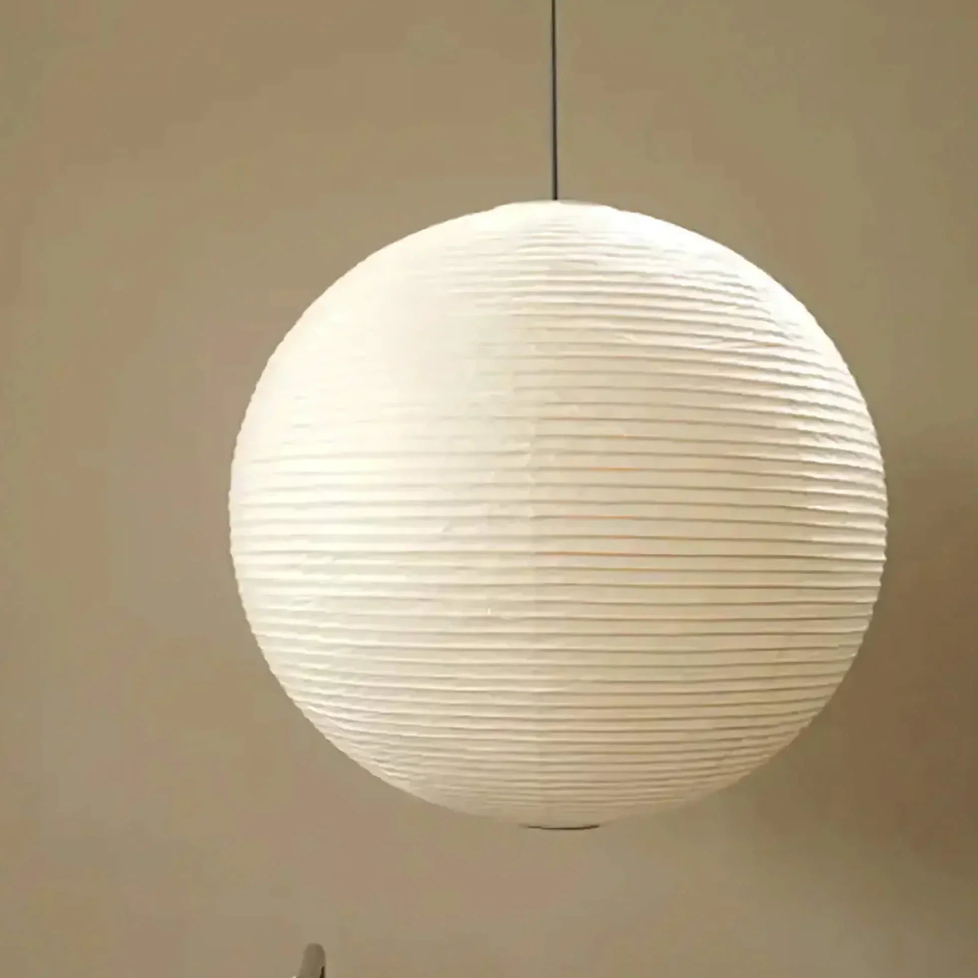Pendant Lamp Rice Paper Lantern White Minimalist Living Room Bedroom Japandi Wabi Sabi Hanging Ceiling Light | Thomler