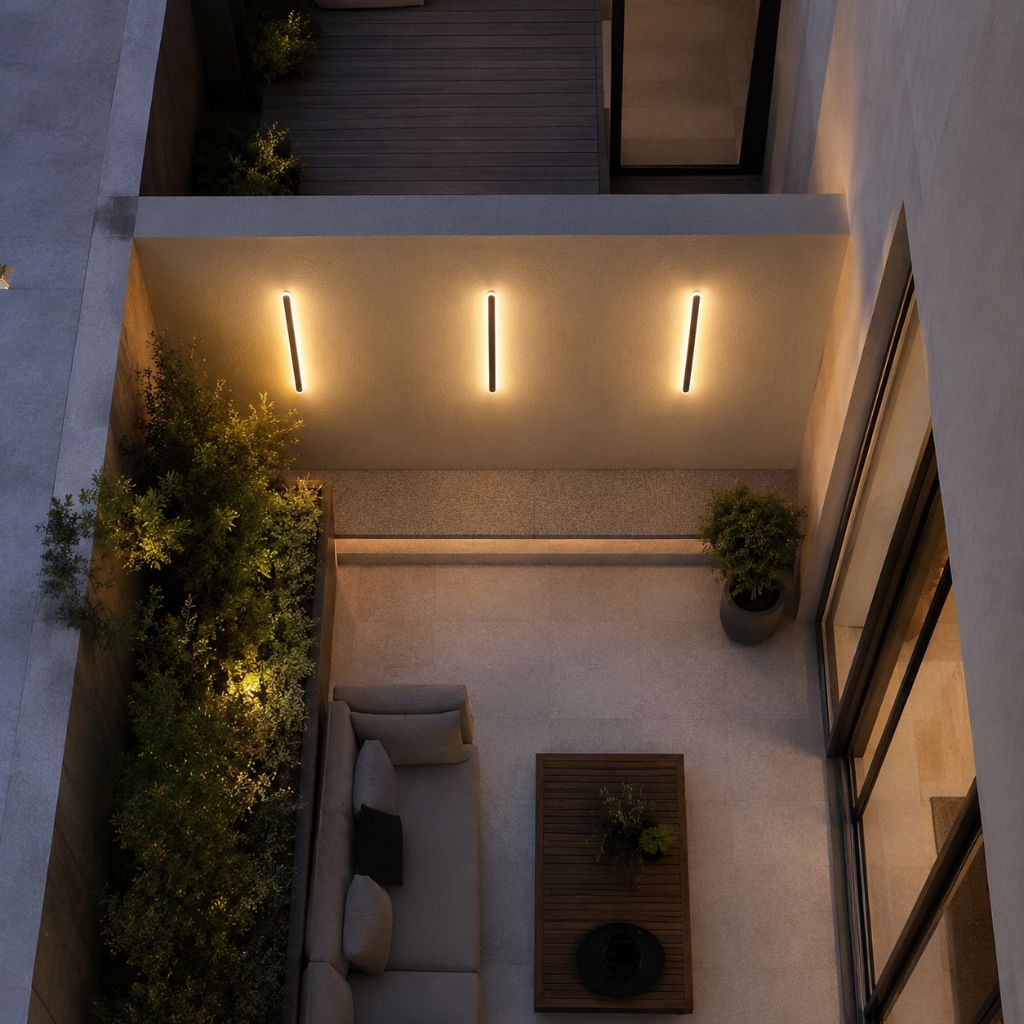 Curved Aluminum Outdoor Wall Sconce LED Hardwired Waterproof Light Fixture for Entryway Patio Porch Modern Exterior Lighting 12-39 Inch | Thomler
