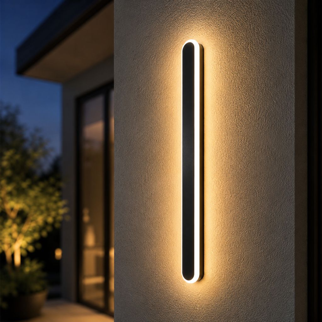 Curved Aluminum Outdoor Wall Sconce LED Hardwired Waterproof Light Fixture for Entryway Patio Porch Modern Exterior Lighting 12-39 Inch | Thomler