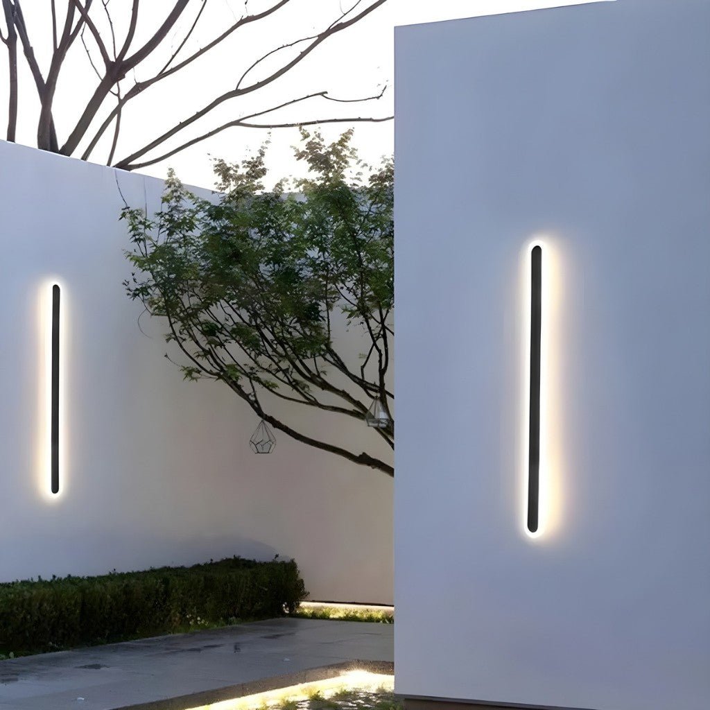 Curved Aluminum Outdoor Wall Sconce LED Hardwired Waterproof Light Fixture for Entryway Patio Porch Modern Exterior Lighting 12-39 Inch | Thomler