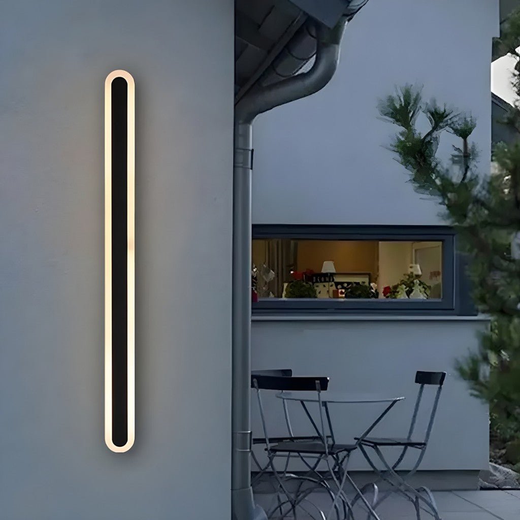 Curved Aluminum Outdoor Wall Sconce LED Hardwired Waterproof Light Fixture for Entryway Patio Porch Modern Exterior Lighting 12-39 Inch | Thomler