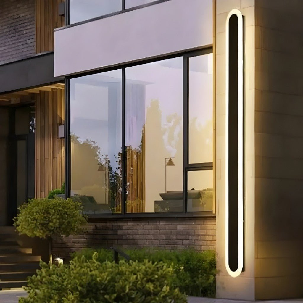Curved Aluminum Outdoor Wall Sconce LED Hardwired Waterproof Light Fixture for Entryway Patio Porch Modern Exterior Lighting 12-39 Inch | Thomler