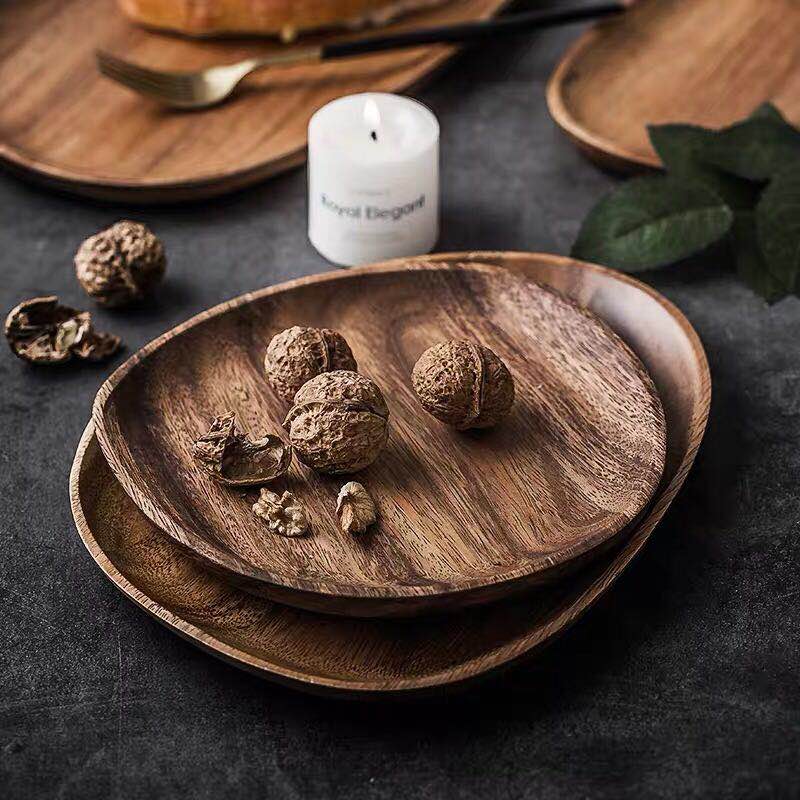 Hardwood Serving Platter Set – Natural Antibacterial Wood Tray for Cheese Boards, Appetizers & Daily Meals | Indoor Dining & Outdoor Picnics | Thomler